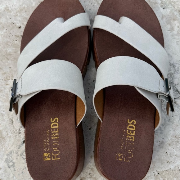 White Mountain Shoes - White Mountain Cream and Brown Sandals